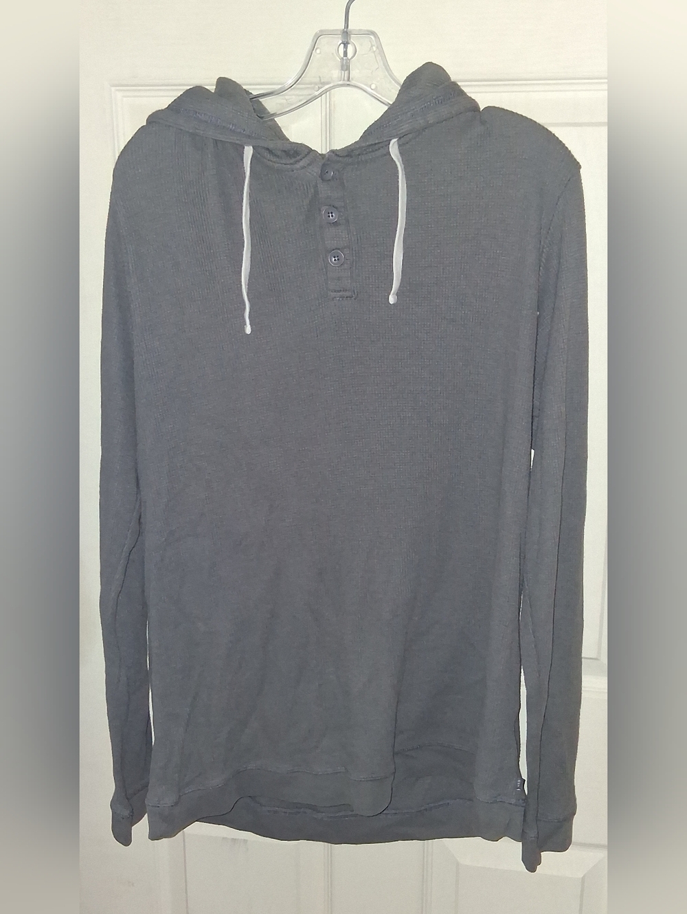 Free Fly Waffle Knit Gray Hoodie Mens Large
